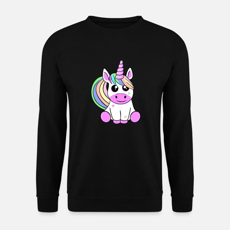 A cute unicorn. - Unisex Sweatshirt - black