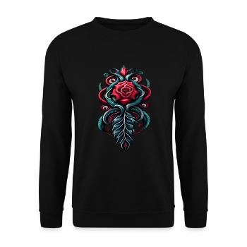 DARK ROSE - Unisex Pullover - Schwarz - Vorne - Alina (178cm) & Michal (187cm)