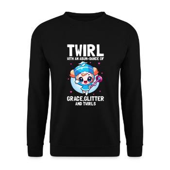 Stocktanz Design für Stabtänzerin - Unisex Pullover - Schwarz - Vorne - Alina (178cm) & Michal (187cm)