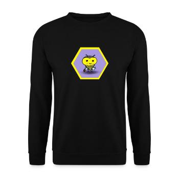 Biene mit Eimerchen - Unisex Pullover - Schwarz - Vorne - Alina (178cm) & Michal (187cm)
