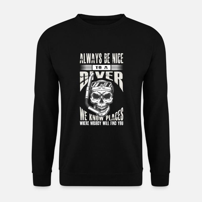 Snorkeling Skull Be Nice To a Diver - Sweat-shirt Unisexe - noir