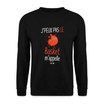 J'peux pas le basket m'appelle - Sweat-shirt Unisexe - noir - Devant - Alina (178cm) & Michal (187cm)