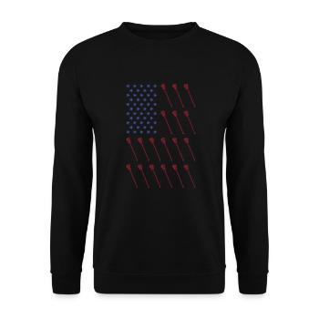 Sport Us Flag Lacrosse - Unisex Sweatshirt - black - Front - Alina (178cm) & Michal (187cm)