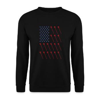 Sport Us Flag Field Lacrosse - Unisex Sweatshirt - black - Front - Alina (178cm) & Michal (187cm)