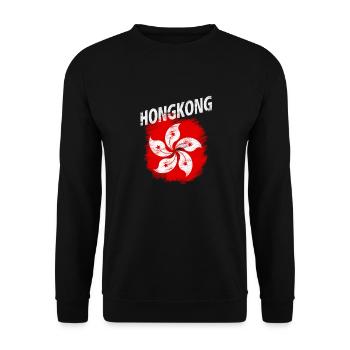 Hongkong - Unisex Pullover - Schwarz - Vorne - Alina (178cm) & Michal (187cm)