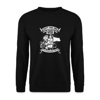 Feuerwehr - Gott zur Ehr - Unisex Pullover - Schwarz - Vorne - Alina (178cm) & Michal (187cm)