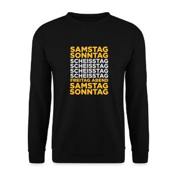 The Shit Day In A Week! - Unisex Sweatshirt - black - Front - Alina (178cm) & Michal (187cm)