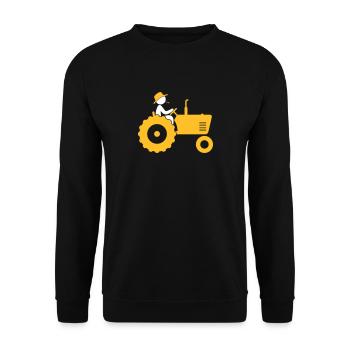 Landwirt auf Traktor - Unisex Pullover - Schwarz - Vorne - Alina (178cm) & Michal (187cm)