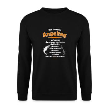 FUN - Angel Designs Perfekter Angeltag Geschenk - - Unisex Pullover - Schwarz - Vorne - Alina (178cm) & Michal (187cm)