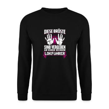 LOKFÜHRER - Brüste - Unisex Pullover - Schwarz - Vorne - Alina (178cm) & Michal (187cm)