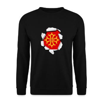 Croix Occitane - Sweat-shirt Unisexe - noir - Devant - Alina (178cm) & Michal (187cm)