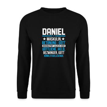 DANIEL - Titan - Unisex Pullover - Schwarz - Vorne - Alina (178cm) & Michal (187cm)