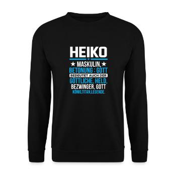 HEIKO - Titan - Unisex Pullover - Schwarz - Vorne - Alina (178cm) & Michal (187cm)