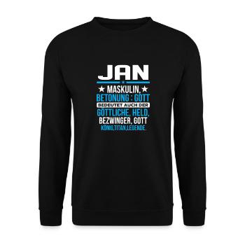 JAN - Titan - Unisex Pullover - Schwarz - Vorne - Alina (178cm) & Michal (187cm)