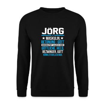JÖRG - Titan - Unisex Pullover - Schwarz - Vorne - Alina (178cm) & Michal (187cm)
