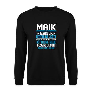 MAIK - Titan - Unisex Pullover - Schwarz - Vorne - Alina (178cm) & Michal (187cm)