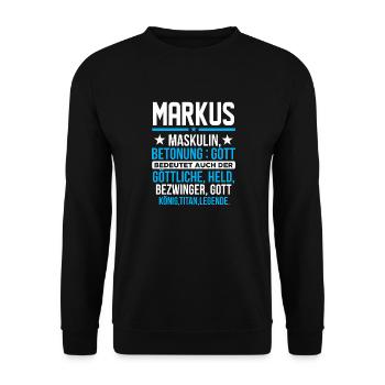 MARKUS - Titan - Unisex Pullover - Schwarz - Vorne - Alina (178cm) & Michal (187cm)