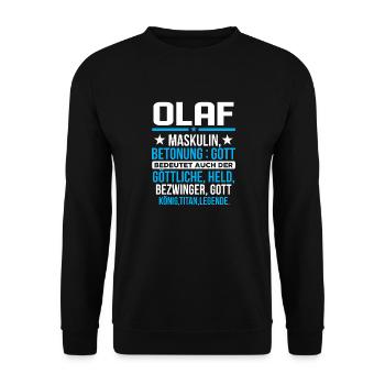 OLAF - Titan - Unisex Pullover - Schwarz - Vorne - Alina (178cm) & Michal (187cm)