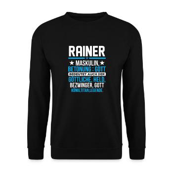 RAINER - Titan - Unisex Pullover - Schwarz - Vorne - Alina (178cm) & Michal (187cm)