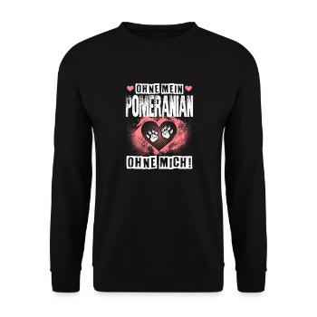 POMERANIAN - ohne - Unisex Pullover - Schwarz - Vorne - Alina (178cm) & Michal (187cm)