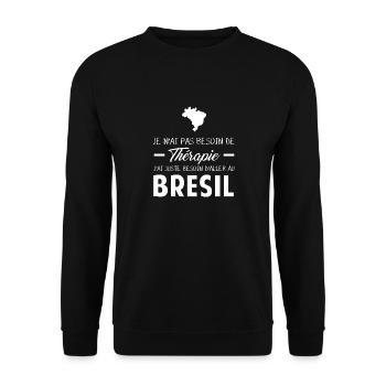 therapie bresil - Sweat-shirt Unisexe - noir - Devant - Alina (178cm) & Michal (187cm)
