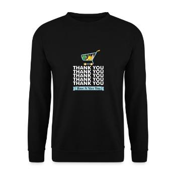 The shopping bag / The shopping cart! - Gift - Unisex Sweatshirt - black - Front - Alina (178cm) & Michal (187cm)