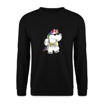 Licorne de dessin animé unique - Sweat-shirt Unisexe - noir - Devant - Alina (178cm) & Michal (187cm)