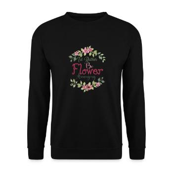 I'D RATHER BE FLOWER ARRANGING - Unisex Sweatshirt - black - Front - Alina (178cm) & Michal (187cm)