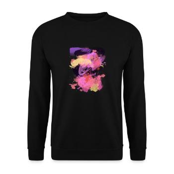 Kay&Em Color Explosion - Unisex Pullover - Schwarz - Vorne - Alina (178cm) & Michal (187cm)