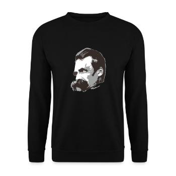 Nietzsche (3farbig) - Unisex Pullover - Schwarz - Vorne - Alina (178cm) & Michal (187cm)