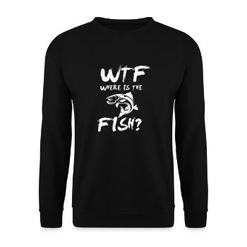 WTF Wheres the Fish - Unisex Sweatshirt - black - Front - Alina (178cm) & Michal (187cm)