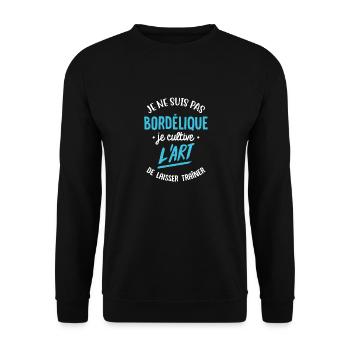 Pas bordélique humour - Sweat-shirt Unisexe - noir - Devant - Alina (178cm) & Michal (187cm)
