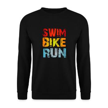 Triathlon - Unisex Sweatshirt - black - Front - Alina (178cm) & Michal (187cm)