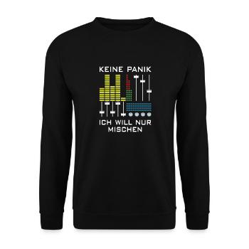 Keine Panik | Deejay, Mischpult - Unisex Pullover - Schwarz - Vorne - Alina (178cm) & Michal (187cm)