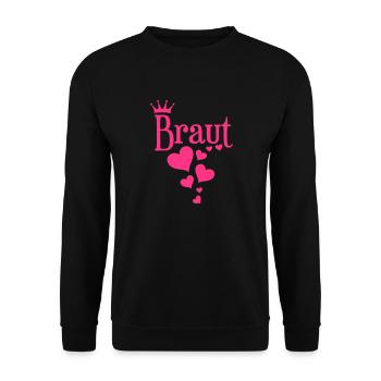 Team Braut - Hochzeit - JGA - Unisex Pullover - Schwarz - Vorne - Alina (178cm) & Michal (187cm)