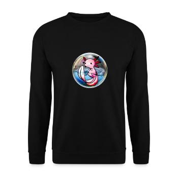 Amazing AXOLOTL - Unisex Sweatshirt - black - Front - Alina (178cm) & Michal (187cm)