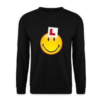 Smiley New Driver - Unisex Sweatshirt - black - Front - Alina (178cm) & Michal (187cm)