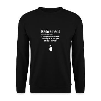 Lustiger Ruhestands-Geschenk-Golf-Spieler-Golfspieler - Unisex Pullover - Schwarz - Vorne - Alina (178cm) & Michal (187cm)