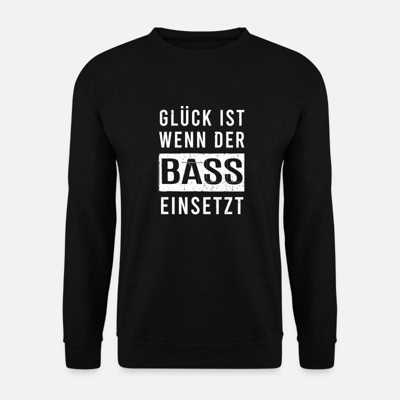Glück ist wenn der Bass einsetzt - Unisex Pullover - Schwarz