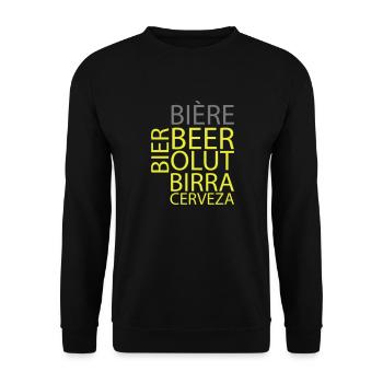 bier - Unisex Pullover - Schwarz - Vorne - Alina (178cm) & Michal (187cm)