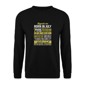 Legends Are Born In July - Unisex Sweatshirt - black - Front - Alina (178cm) & Michal (187cm)