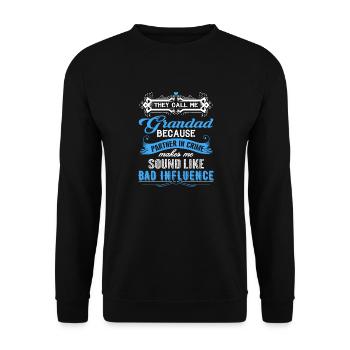 They Call Me Grandad Partner In Crime Funny - Unisex Sweatshirt - black - Front - Alina (178cm) & Michal (187cm)