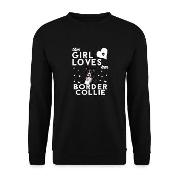 This Girl Loves Her Border Collie - Unisex Sweatshirt - black - Front - Alina (178cm) & Michal (187cm)