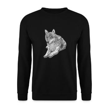 Grey Wolf - Unisex Sweatshirt - black - Front - Alina (178cm) & Michal (187cm)