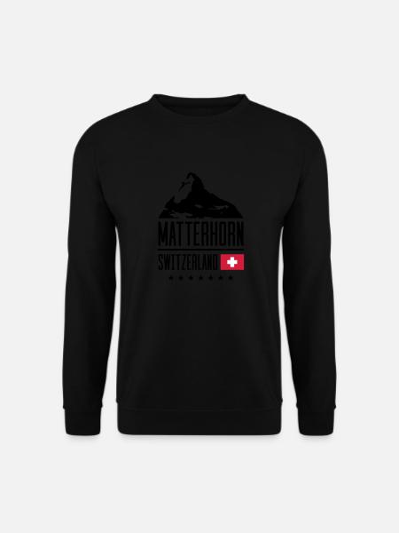 matterhorn switzerland mountain flag - Unisex Pullover - Schwarz