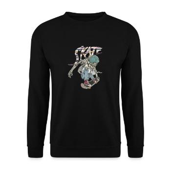 Skate Skull - Unisex Sweatshirt - black - Front - Alina (178cm) & Michal (187cm)