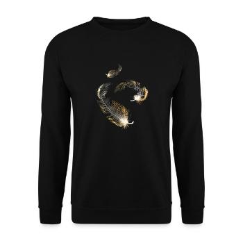 Golden feathers - Unisex Sweatshirt - black - Front - Alina (178cm) & Michal (187cm)