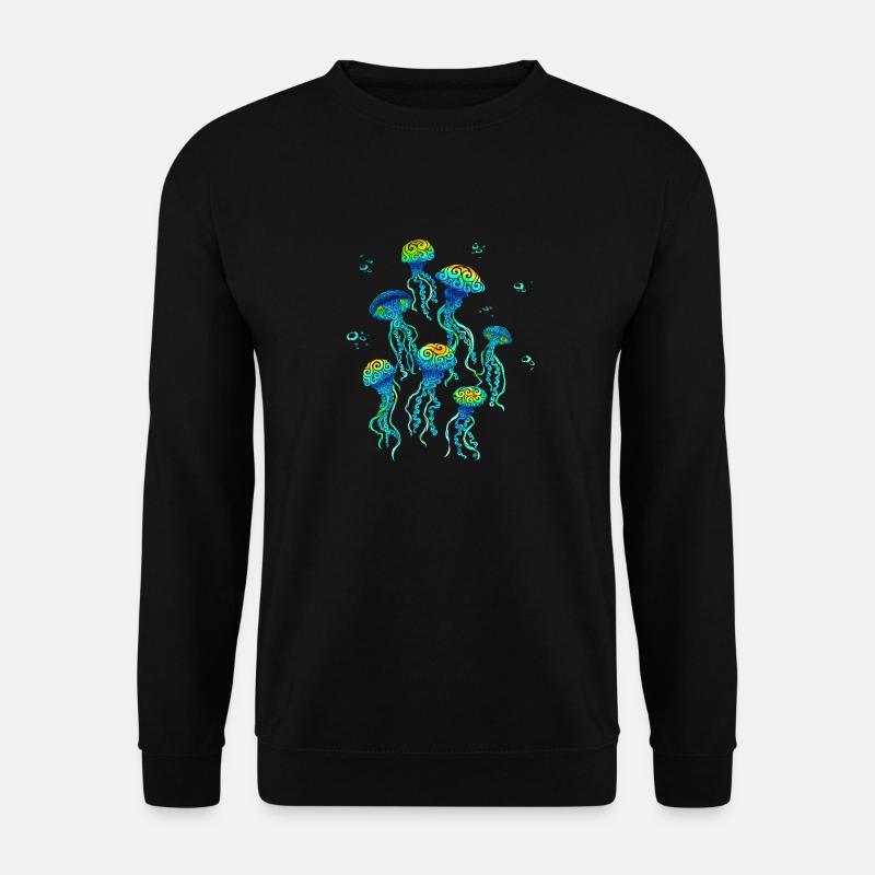 Swirly Jellyfish - Unisex Sweatshirt - black