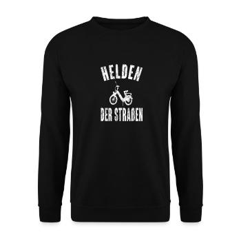 Mofa Geschenkidee - Unisex Pullover - Schwarz - Vorne - Alina (178cm) & Michal (187cm)