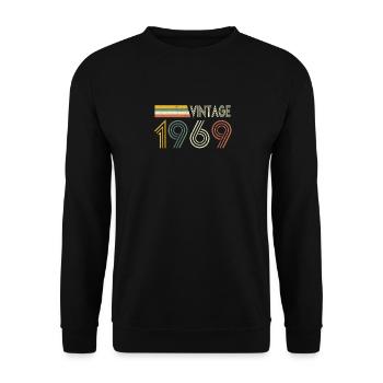 Geboren 1969 Geschenkidee - Unisex Pullover - Schwarz - Vorne - Alina (178cm) & Michal (187cm)